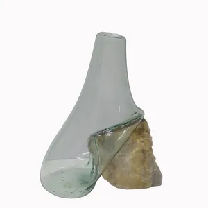 گلدان مدل سنگ و شیشه کد 02