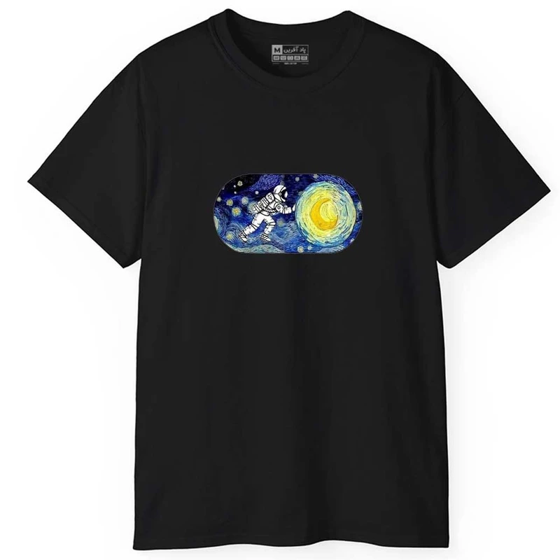 تی شرت آستین کوتاه مردانه پاد آفرین مدل اسپرت طرح فضانورد ونگوک کد 0136