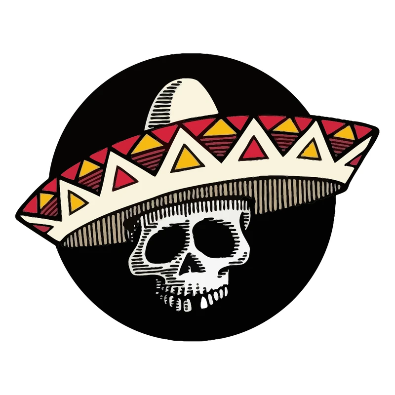 استیکر خودرو پویا مارکت طرح اسکلت مکزیکی کد 2155