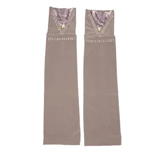 ساق دست زنانه مدل گیپور مروارید ریون کریستال  کد s-119 رنگ نسکافه ای