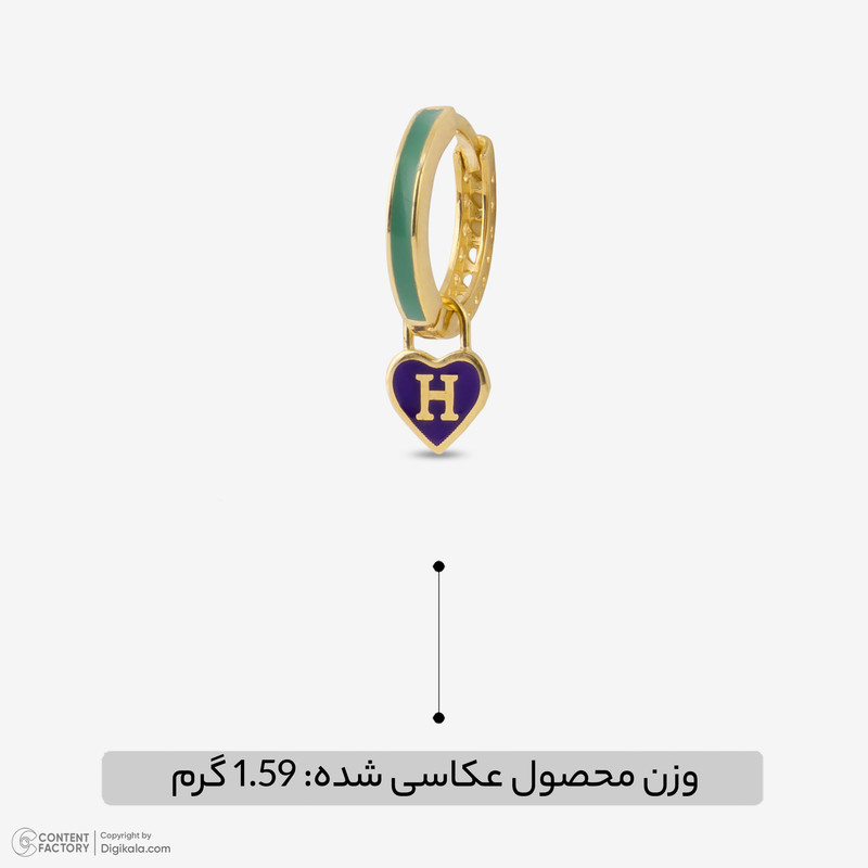 گوشواره حلقه‌ای طلا 18 عیار زنانه گلدم مدل E253002 - 3