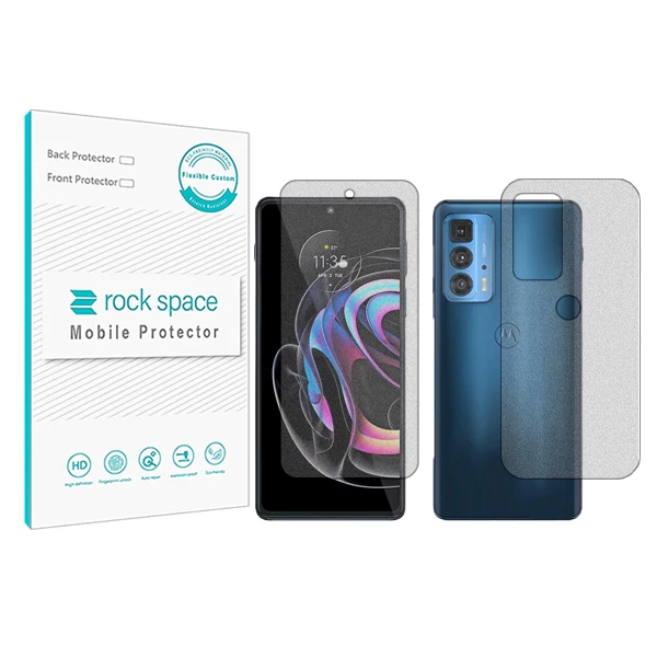 محافظ صفحه نمایش مات راک اسپیس مدل HyMTT مناسب برای گوشی موبایل موتورولا Edge 20 Pro به همراه محافظ پشت گوشی