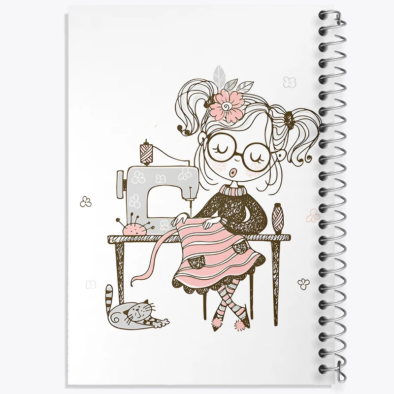 دفتر مشق 100 برگ خندالو طرح دختر خیاط کد N2016