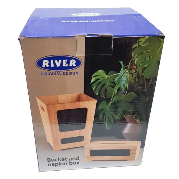 ست سطل و جای دستمال ریور کد RM003 ست سطل و جای دستمال ریور کد RM003