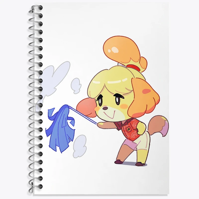 دفتر زبان 50 برگ خندالو مدل دو خط طرح بازی انیمال کراسینگ (Animal Crossing) کد 32637