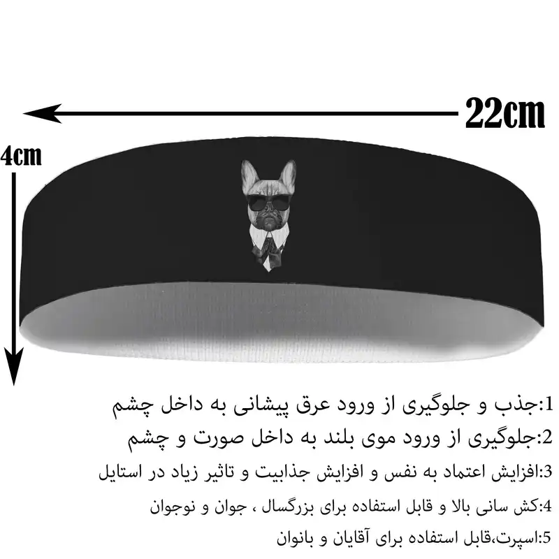 هدبند ورزشی آی تمر مدل سگ پاگ کد 247
