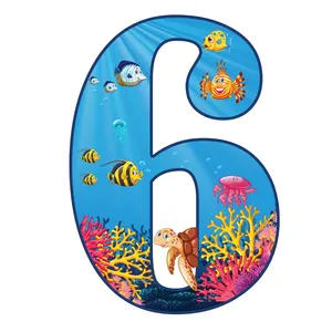  استند رومیزی تولد مدل عدد 6 طرح اقیانوس کد 1159