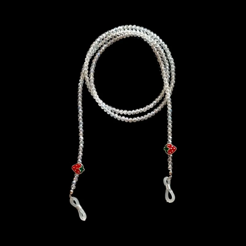 بند عینک زنانه مدل کریستال طرح توت فرنگی