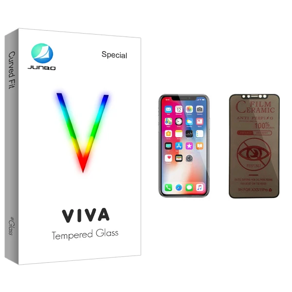 محافظ صفحه نمایش حریم شخصی جانبو مدل Viva Glass مناسب برای گوشی موبایل اپل iPhone X