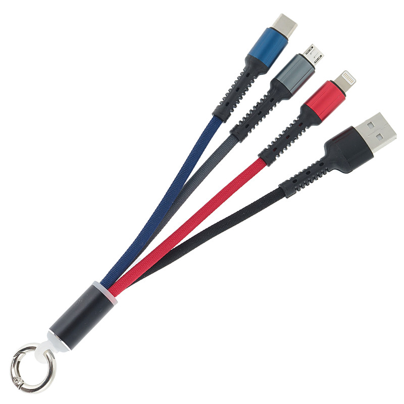 کابل تبدیل USB به MicroUSB/لایتنینگ و USB-C آیهان مدل 3کاره طول 0.15 متر