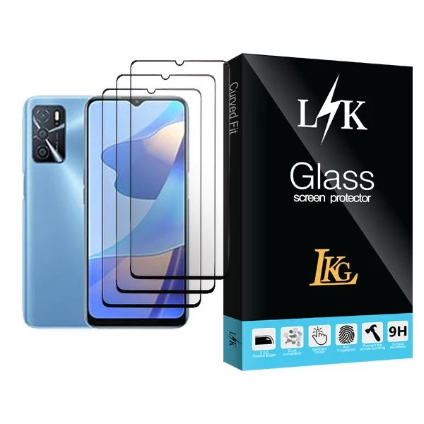محافظ صفحه نمایش ال کا جی مدل LK Glass MIX003 مناسب برای گوشی موبایل اوپو A16 بسته سه عددی