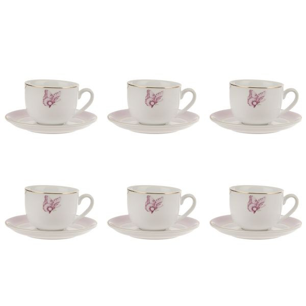 سرویس چای خوری 12 پارچه چینی زرین ایران سری ایتالیا اف مدل Rose Flower 021