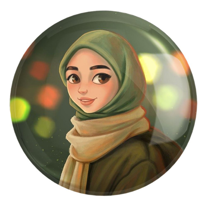پیکسل خندالو طرح دخترانه باحجاب کد 25995 مدل بزرگ