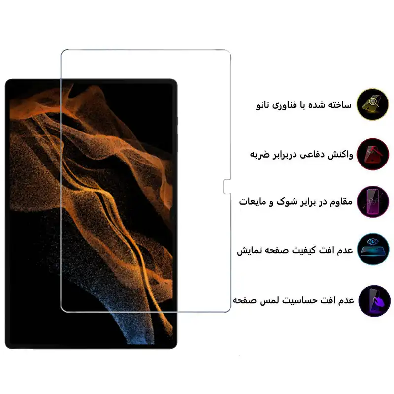 محافظ صفحه نمایش بوف مدل 5D مناسب برای تبلت سامسونگ Galaxy Tab S8 Ultra / SM-X900 / SM-X906