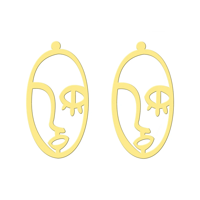 گوشواره طلا 18 عیار زنانه کرابو طرح صورتک مدل Kr5126