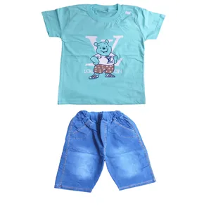 ست تیشرت و شلوارک پسرانه مدل پو کد A107