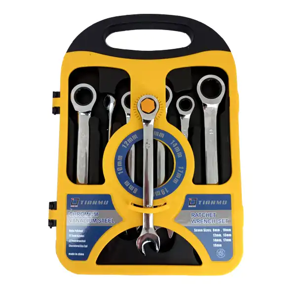 آچار یکسر تخت و یکسر جغجغه ای تیانمو مدل OST_7 مجموعه 7 عددی