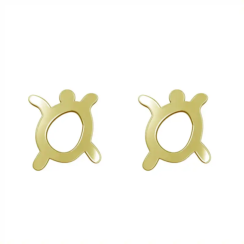 گوشواره طلا 18 عیار زنانه مدوپد مدل هندسی کد GA1-16091