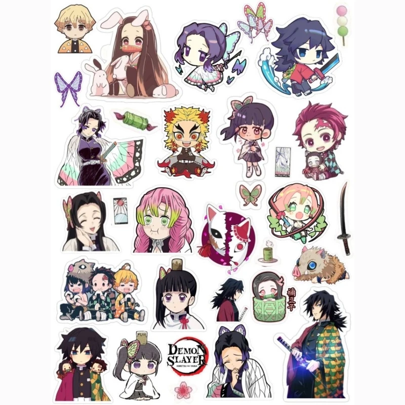 عکس شماره 2 : استیکر طرح demon slayer مجموعه 33 عددی