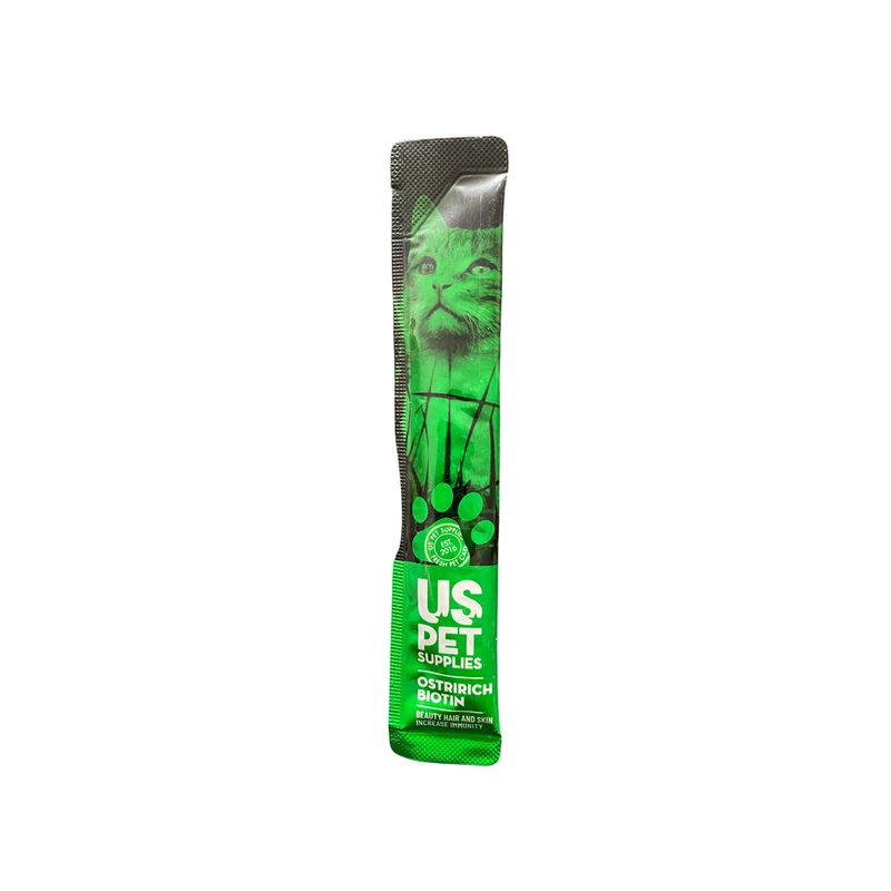 تشویقی گربه یو اس پت مدل Cream Cat Treats با طعم شترمرغ و بیوتین وزن 17 گرم