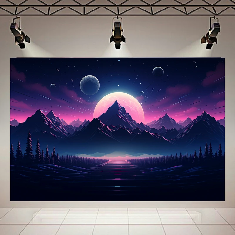 تابلو بوم طرح بلک لایت کهکشان و سیارات کد PD1450