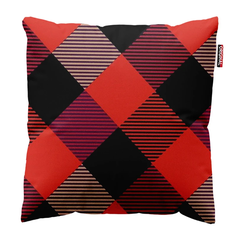 کوسن پاد آفرین طرح چهارخونه سنتی کلاسیک کد 2308 سایز 30*30 سانتی متر