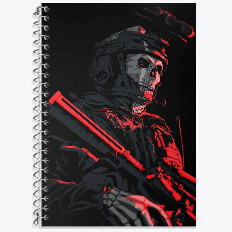 دفتر زبان 50 برگ خندالو مدل دو خط طرح کال اف دیوتی (Call of duty) کد F11