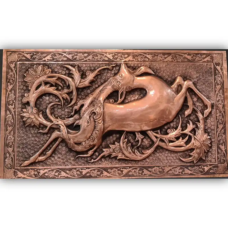 تابلو قلمزنی مدل غزال برجسته کد 0120