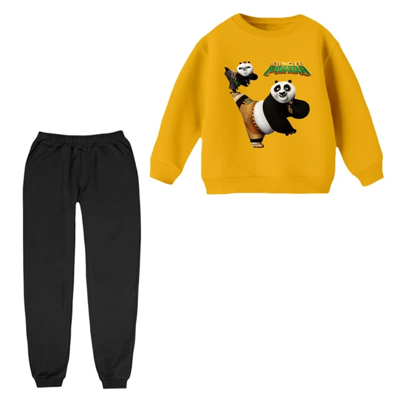ست سویشرت و شلوار راحتی بچگانه مدل پاندا کنفوکار