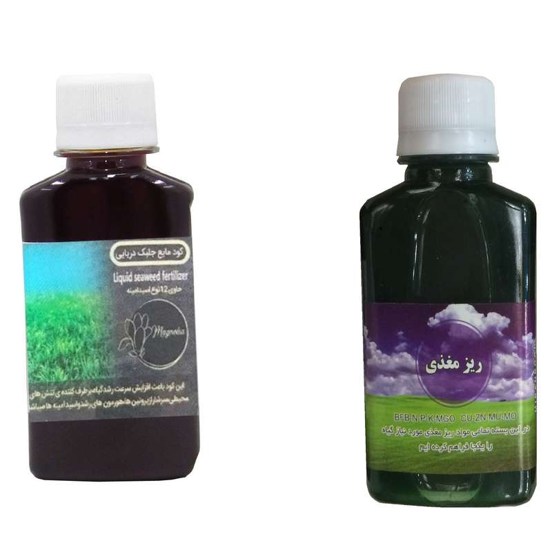 کود مایع جلبک دریایی و ریز مغذی مدل raw material حجم 120 میلی لیتر بسته 2 عددی