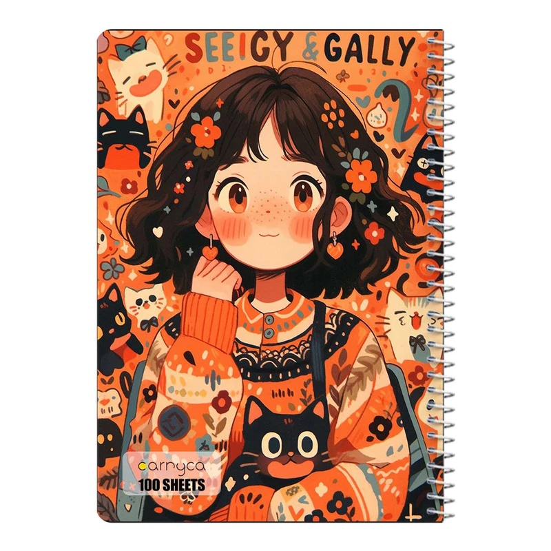 دفتر مشق 100 برگ سیمی کارنیکا طرح دخترانه کیوت Girly Cute کد 21784