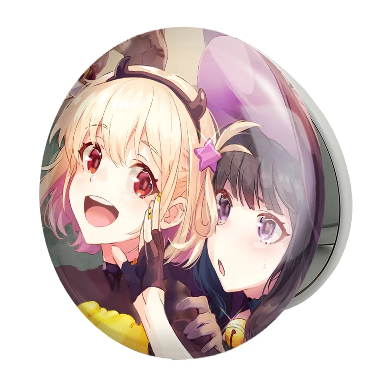 آینه جیبی خندالو طرح تاکینا و چیساتو انیمه لیکوریس ریکویل Lycoris Recoil مدل تاشو کد 23046 