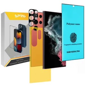Sprig 3D-NPOLY camera lens protector for Samsung Galaxy S22 Ultra with screen protector and back protector