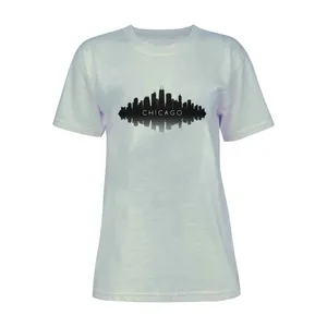 تی شرت آستین کوتاه زنانه مدل شیکاگو کد L195 رنگ طوسی