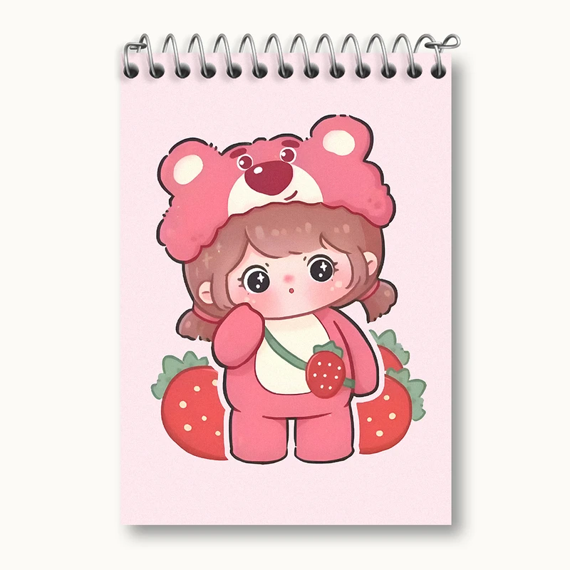 دفتر یادداشت 50 برگ خندالو طرح دخترانه کیوت کد N5042