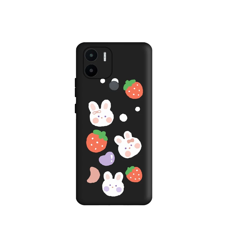 کاور قاب گارد طرح خرگوشی توت فرنگی کد t6424 مناسب برای گوشی موبایل شیائومی Redmi A1 Plus / Redmi A2 Plus 