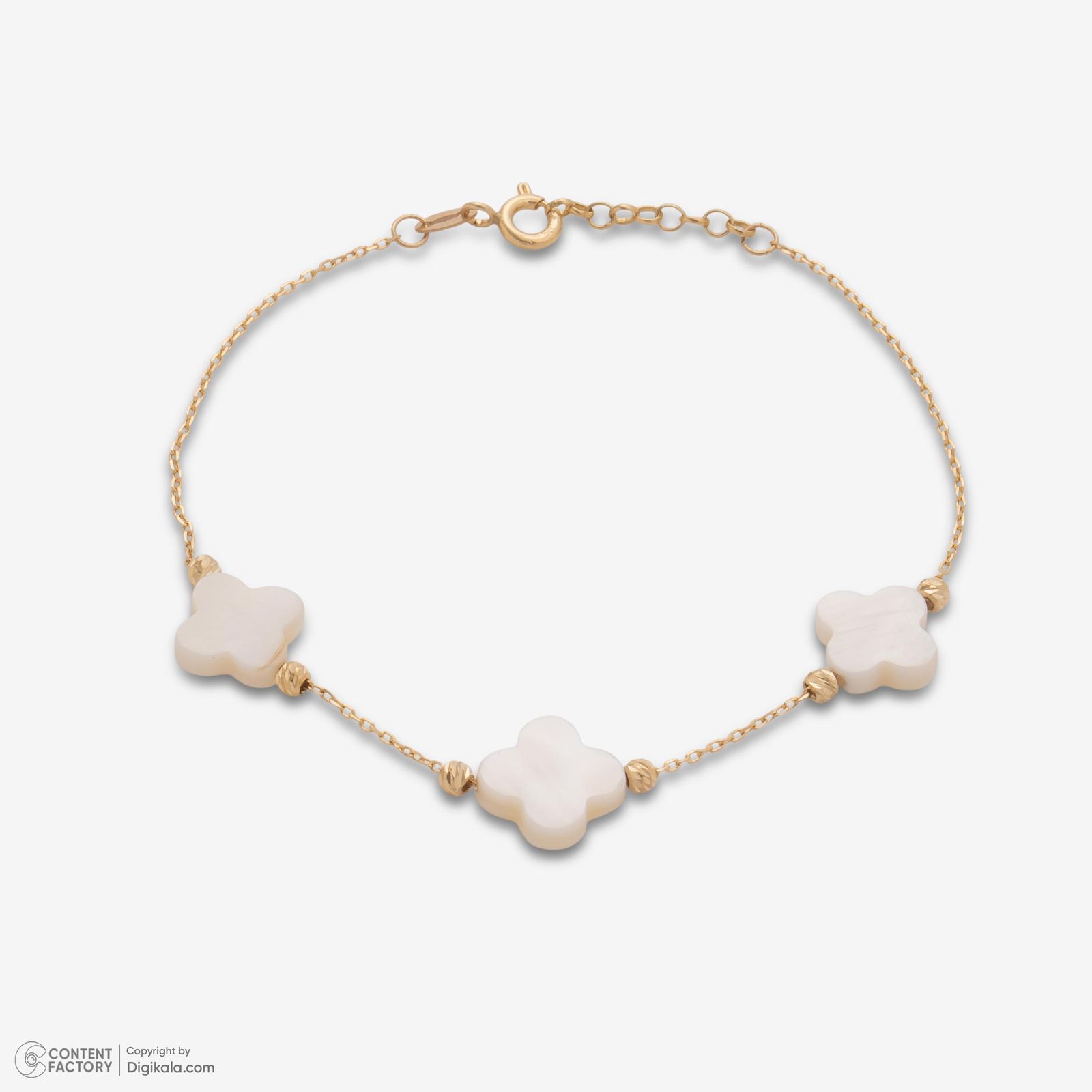 دستبند زنجیری طلا 18 عیار زنانه حافا گلد مدل br007 -  - 5