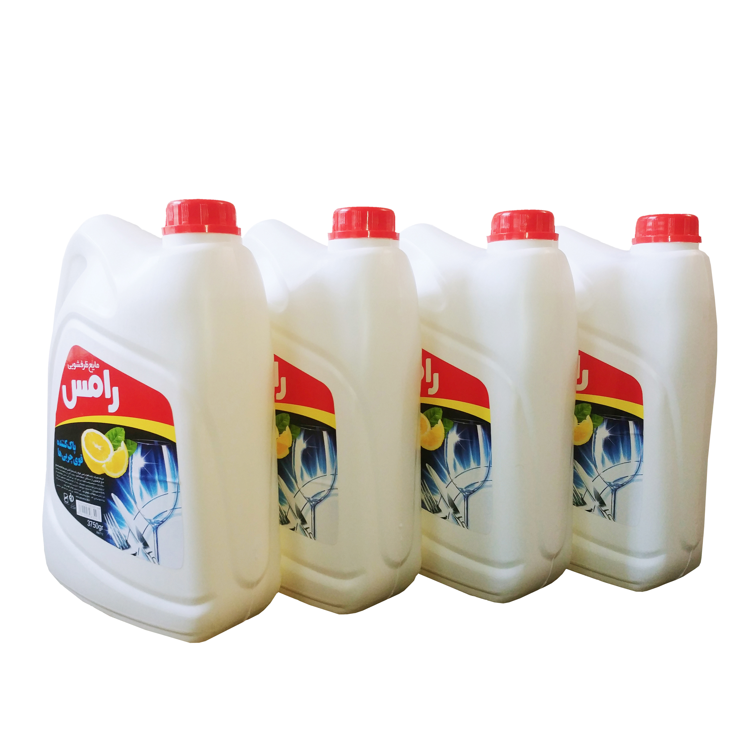 پک مایع ظرفشویی رامس طرح Lemon بسته 4 عددی 