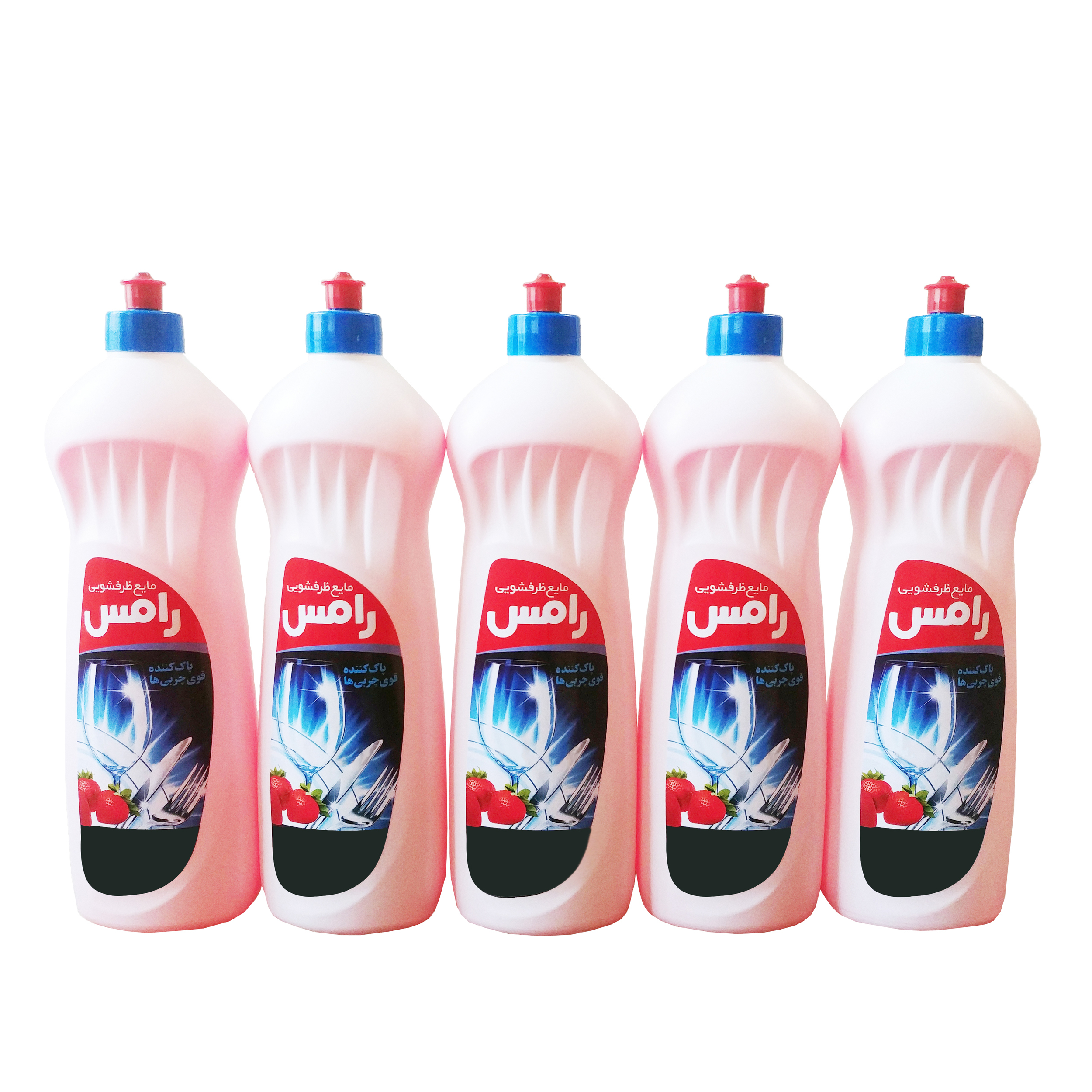 پک مایع دستشویی رامس طرح Strawberry بسته 5 عددی