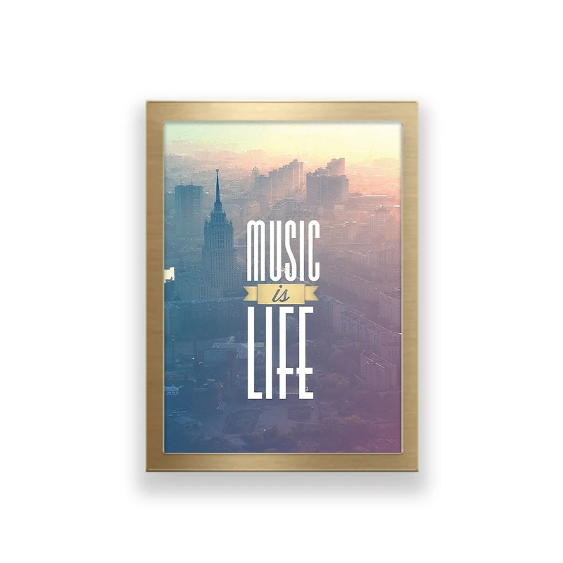 تابلو طرح تایپوگرافی music is life 