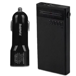 شارژر همراه ریمکس مدل RPP-102 ظرفیت 20000 میلی آمپر ساعت به همراه شارژر فندکی ریمکس