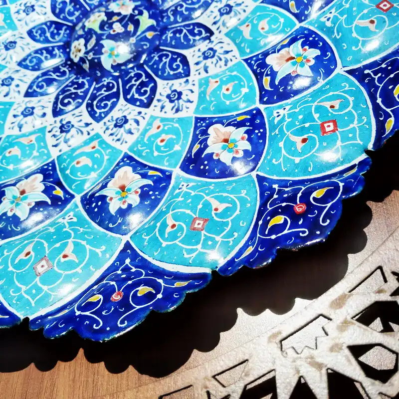 بشقاب میناکاری مدل گل کد 0023