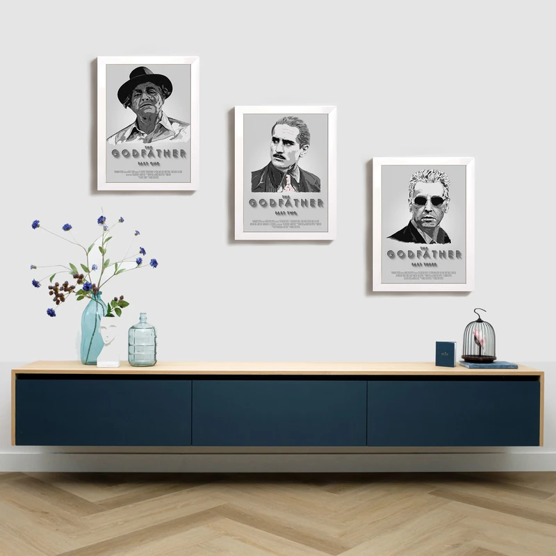 تابلو مدل god father trilogy W487 مجموعه 3 عددی