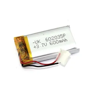باتری لیتیوم یون مدل 602035 ظرفیت 600 میلی آمپر ساعت 