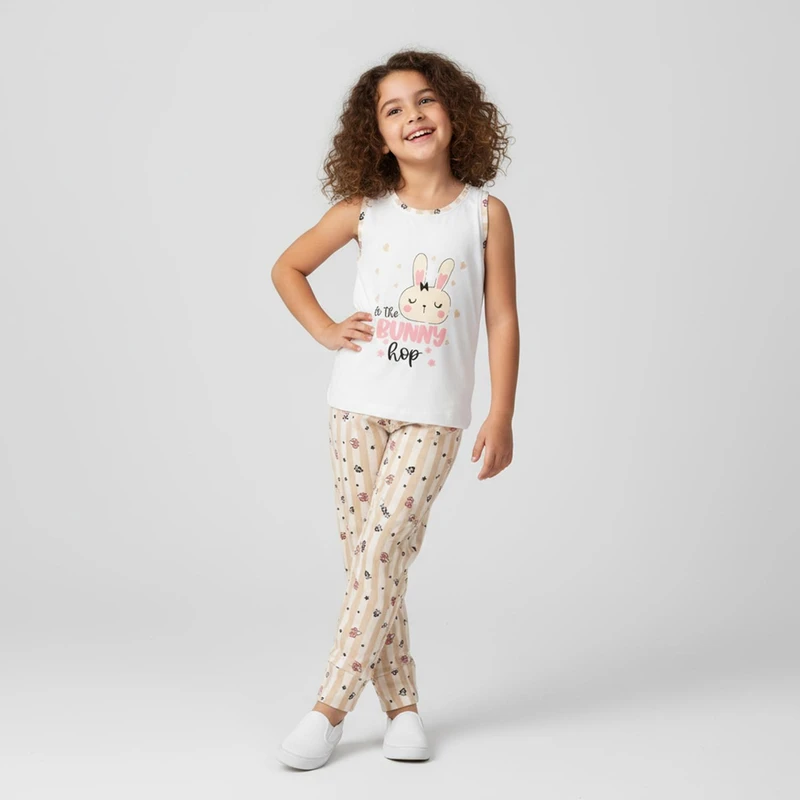 ست تاپ و شلوار دخترانه ناربن مدل بانی و ستاره