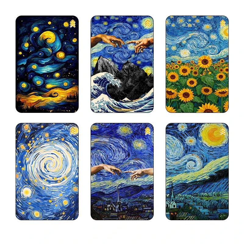 استیکر کارت مدل سام نگار طرح شب پرستاره فانتزی ون‌گوگ Fantasy Starry Night Van Gogh کد SP1383 مجموعه 6 عددی