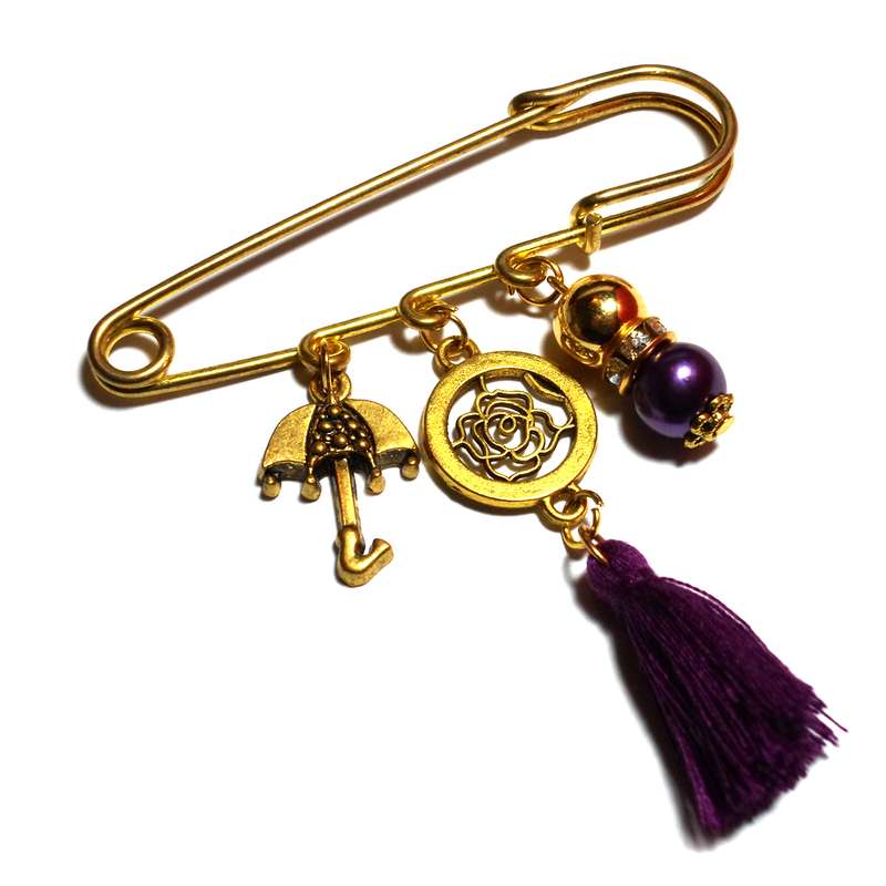 سنجاق سینه خرداد گالری مدل 558BR طرح چتر سنجاق سینه خرداد گالری مدل 558BR طرح چتر