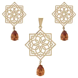 نیم ست طلا 18 عیار زرلوکس کد ON-05
