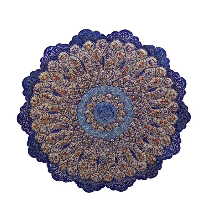بشقاب میناکاری طرح گل دار کد a3009