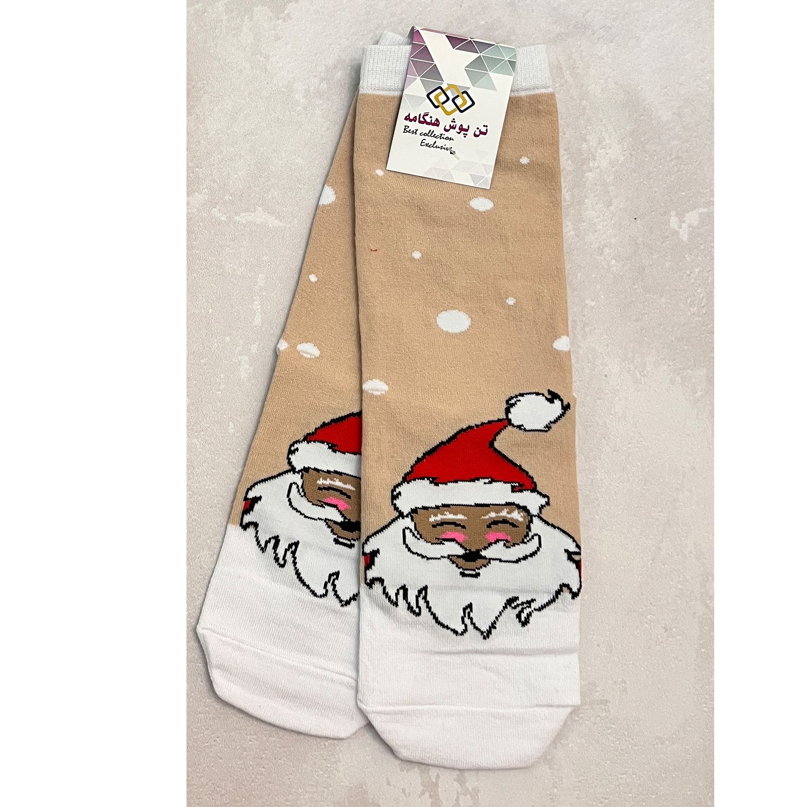 جوراب ساق بلند مردانه تن پوش هنگامه مدل کریسمس بابانوئل  -  - 3